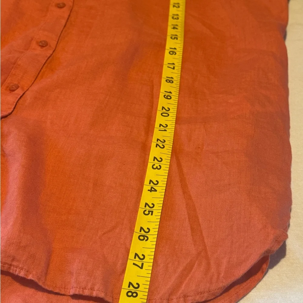 RALPH LAUREN Black Label Women 2x Orange Linen‎ Dolman-Sleeve Top Size